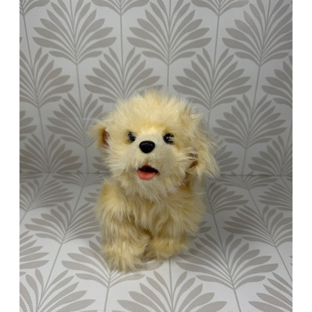 FurReal Friends Hasbro 2010 Plush Puppy Dog Cream Shaggy 7 Inch Walking Barking